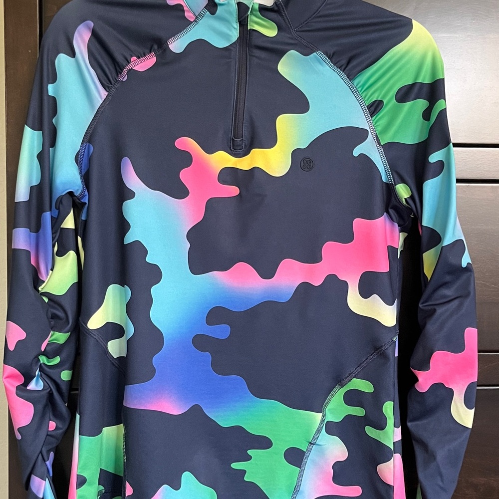 G/FORE Black and Green Long Sleeve Top